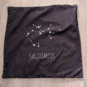 Sagittarius Square Decorative Pillow Cover Goth Astrology Witchy